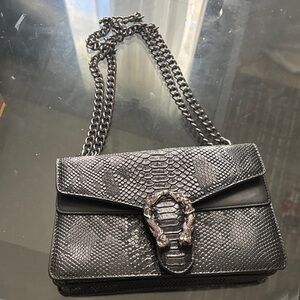 Elegant Black Snake Print Women's purse